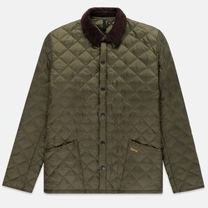 NWT Barbour Liddesdale XL Olive Green Men's Quilted Jacket Classic Corduroy Coat